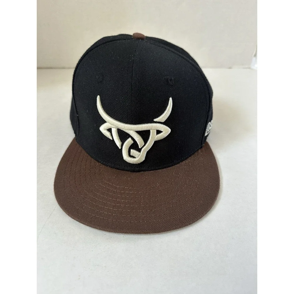Lost Calf Natural Born Cowboy Hat Black Brown White Logo Adjustable